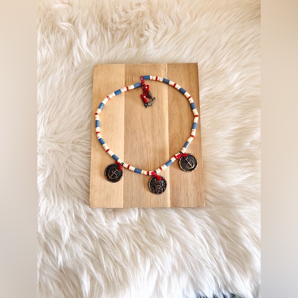 NIB GUCCI Beaded Anchor Necklace Authentic With Pouch Gift Box $970 - Picture 2 of 11